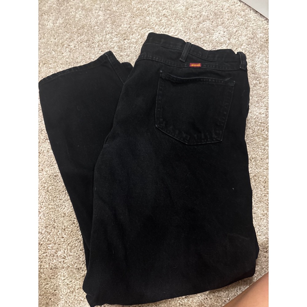 Rustler Mens Black Denim Jeans Straight Leg 100%‎ Cotton 44x30 E7621CB
